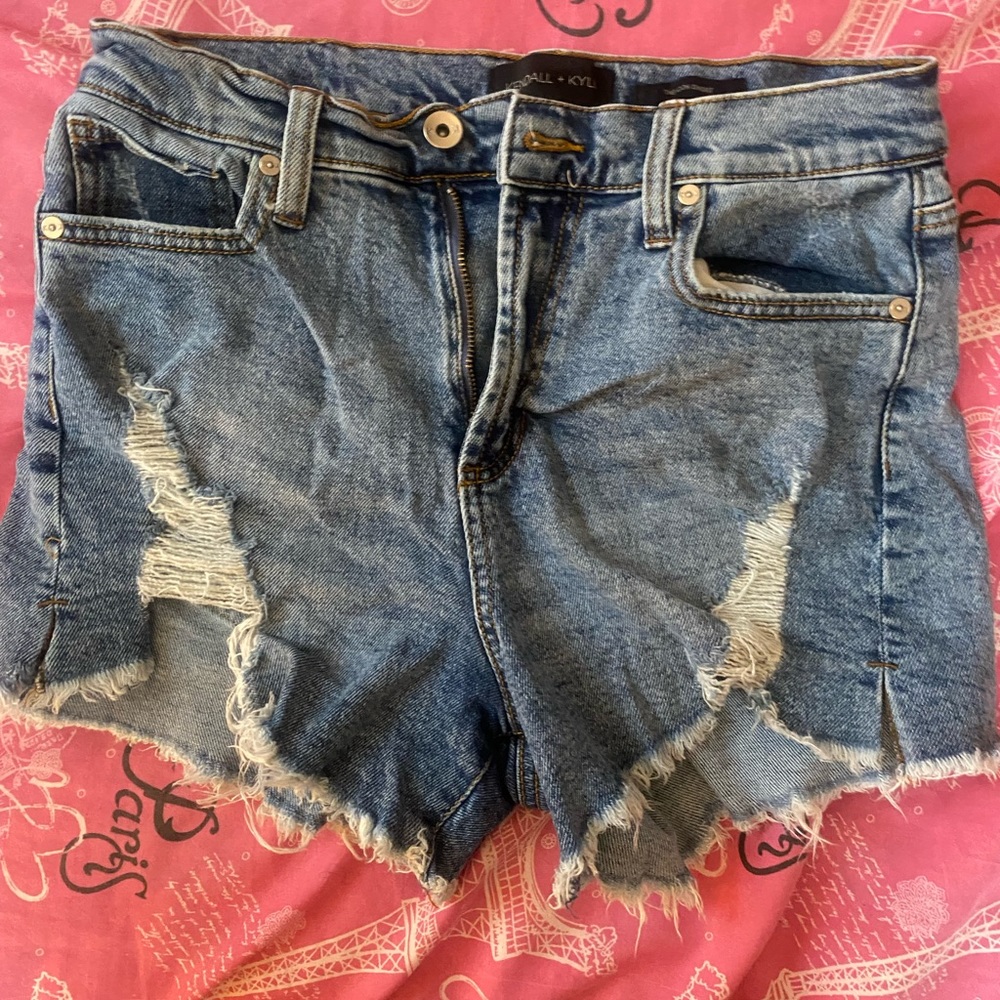 Kendall+Kylie dark wash jean shorts